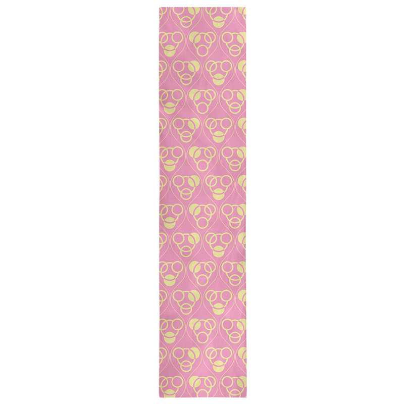 Classic Circles and Waves Table Runner, 16" x 72", Light Pink/Yellow