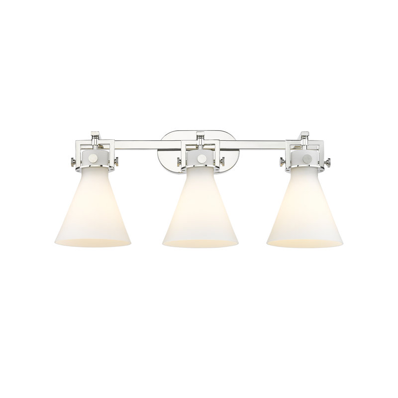 Éclairage pour meuble-lavabo mural 3 lumières Silerton, Blanc, Nickel poli