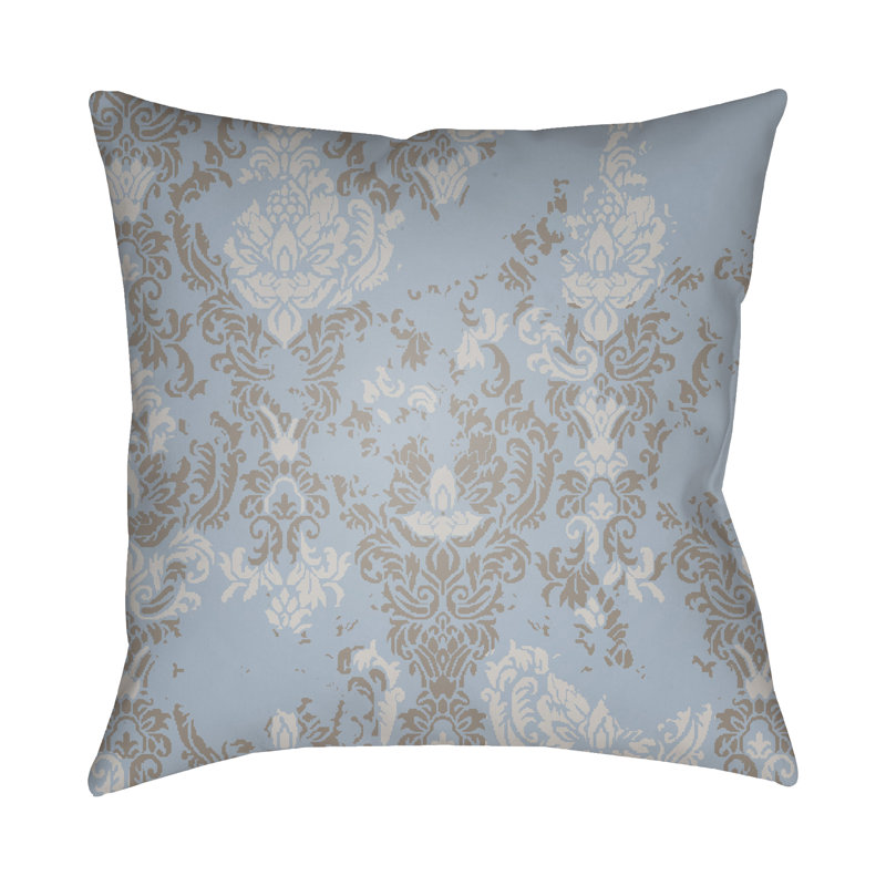 Housse de coussin carré et insert, H 20 po x l 20 po x P 4 po, Bleu clair/gris