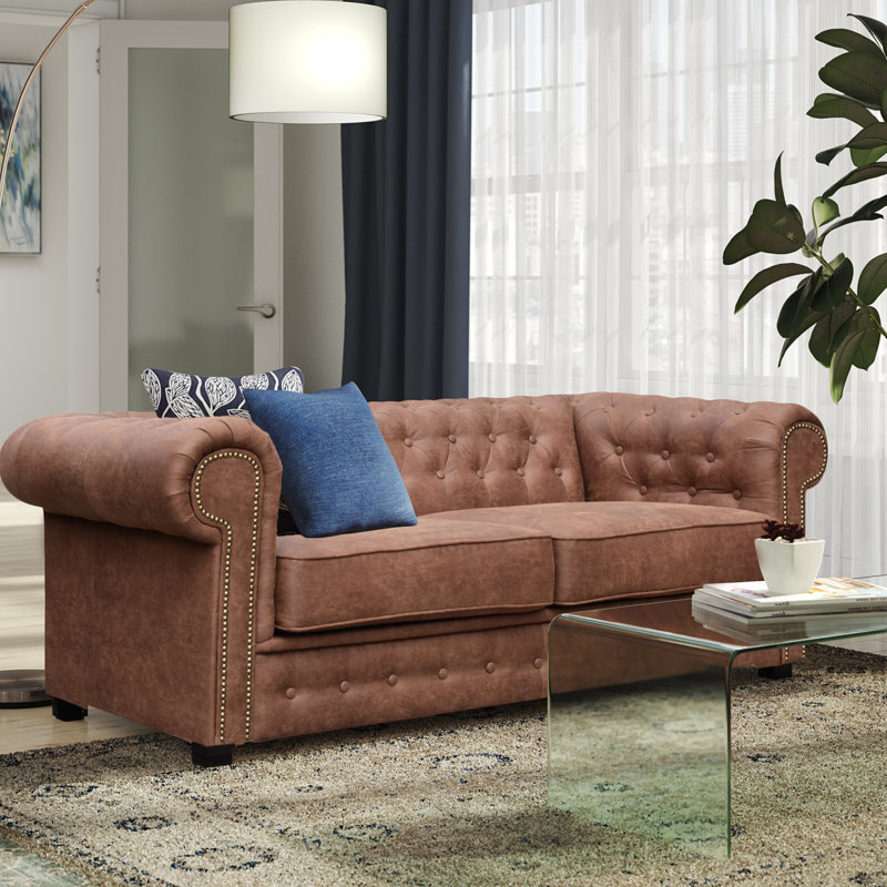 Haverly 3 Seater Chesterfield Sofa Bed, 28" H x 76 " W x 35" D