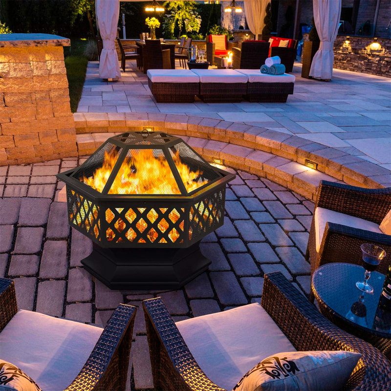 Bulle Round Iron Wood Burning Fire Pit