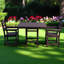 Ensemble repas d'extérieur 3 pièces Black Hdpe avec table carrée et 2 fauteuils
