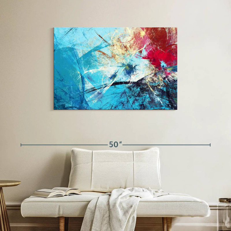 Avery Red And Blue Abstract, 26" H x 39" W