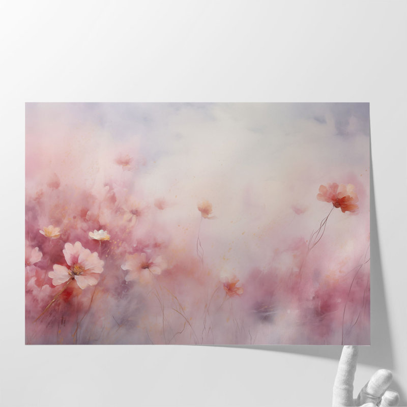 «Abstracted Misty Blooms», art mural, Toile tendue, H 8 po x l 12 po x P 1,25 po