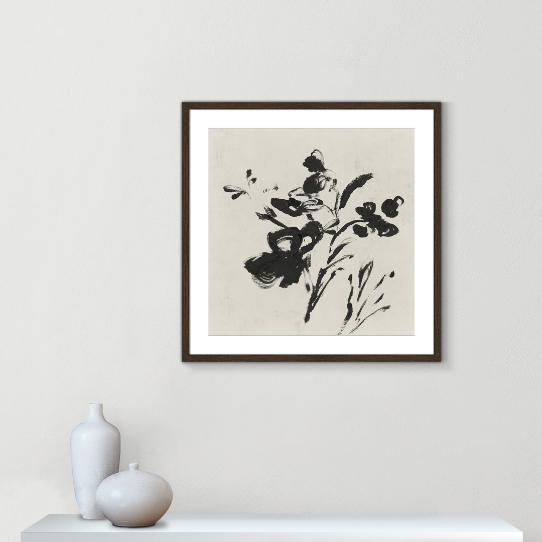 Frony Black Florals II by Isabelle Z - Picture Frame Painting Lark Manor™ Frame 
