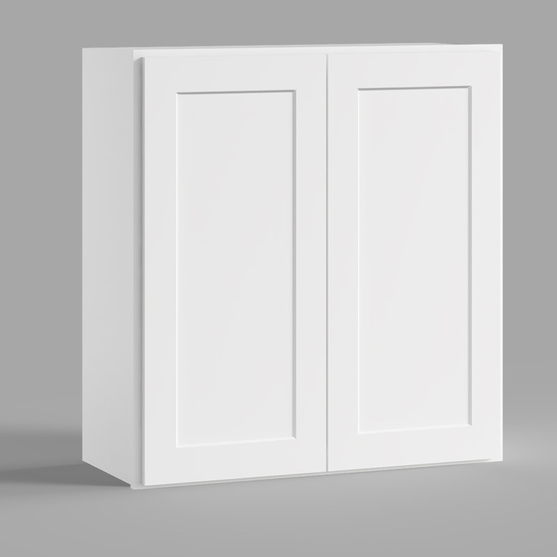 Armoire de cuisine blanche avec tablettes réglables l 33 po x H 42 po x P 12 po, Blanc shaker, 33"W x 42"H x 12"D