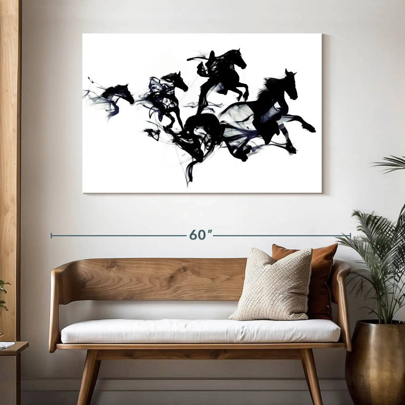 Chevaux noirs, H 32 po x l 48 po