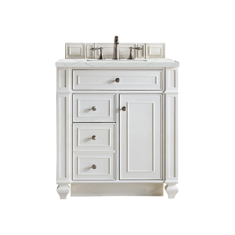 Bristol 30'' W Single Vanity, Bright White, Ethereal Noctis, 8" Widespread