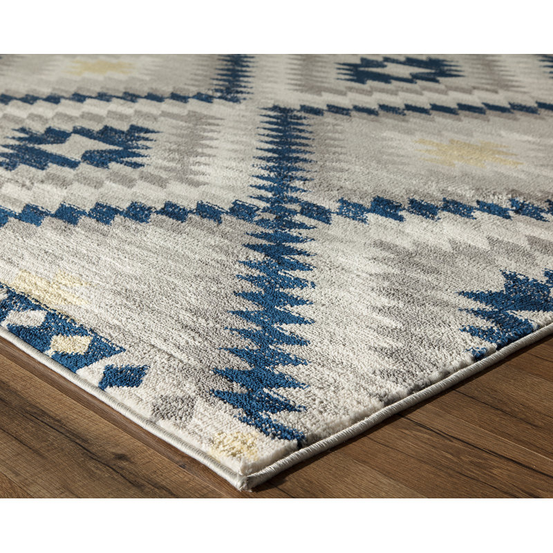 Tonio Tribal Kilim Navy Area Rug, Rectangle 8'9" x 12'