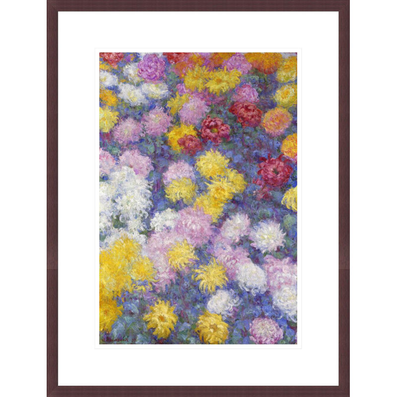 «Chrysanthemums» par Claude Monet, impression giclée encadrée, H 21,75 po x l 16,6 po