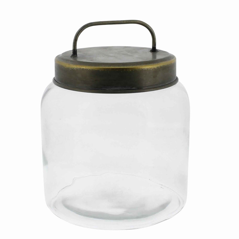 Pot de cuisine cylindrique en verre, H 8 po x l 6,25 po x P 6,25 po