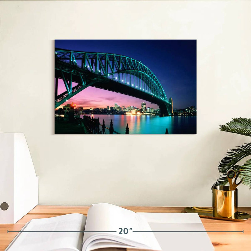 Ravi Sydney Harbour Bridge de nuit, H 8 po x l 12 po