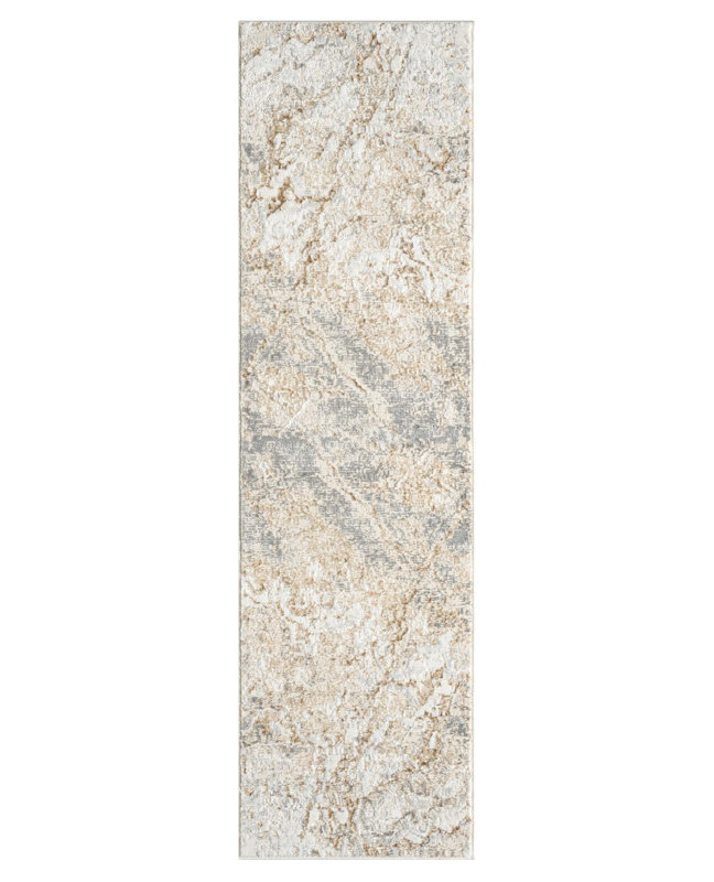 Nason Collection Abstract Beige/Grey Area Rug,, Runner 2'2" x 7'9"