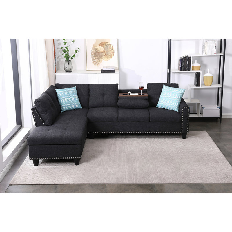 Rivet - Trimmed L - shaped Sofa 2pc