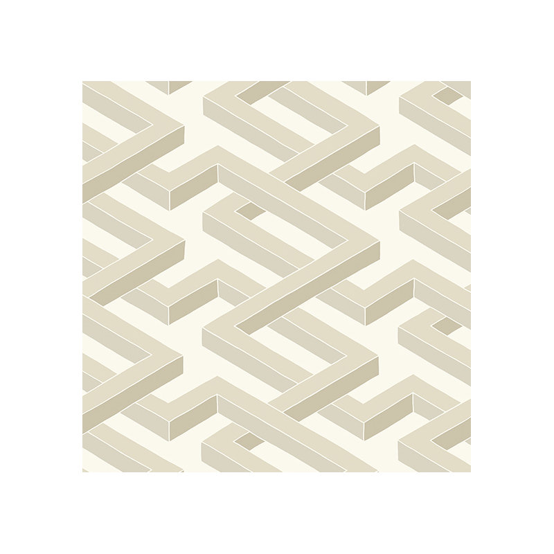 Luxor Geometric Wallpaper Roll, Black/White