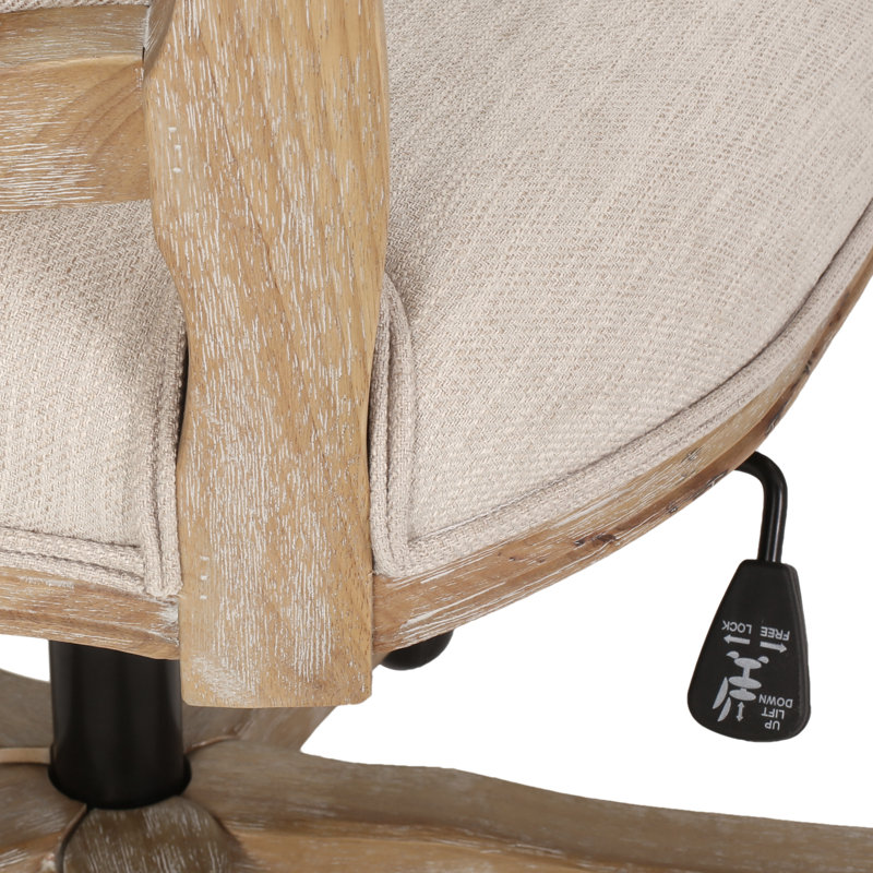 Chaise de travail Swope, Tissu, Naturel