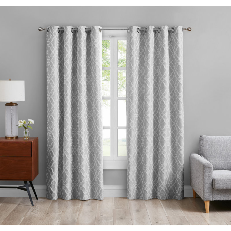 Tessla Blackout Curtain Collection Blackout Curtains / Drapes Pair, 52" W x 96" L, Slate
