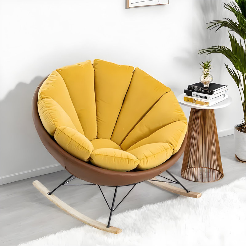 Chaise berçante simple à arc circulaire, Jaune
