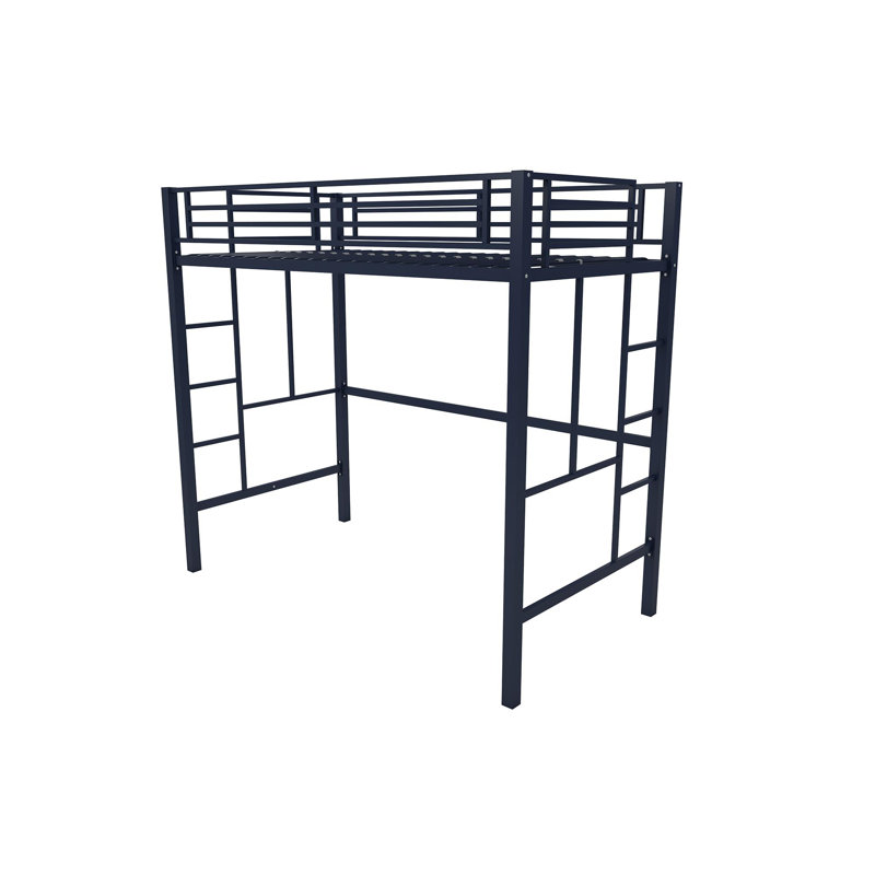 Lit plateforme simple en métal Aatif par Wade Logan®, Bleu marine