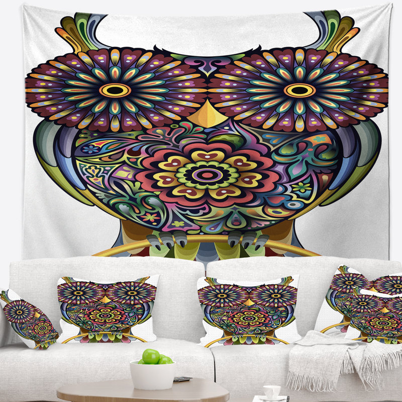 Tapisserie drôle de hibou Animal, H 32 po x l 39 po