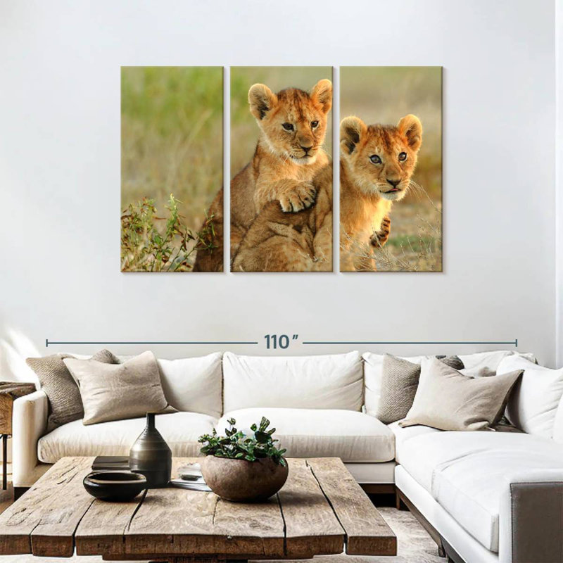 Brampt Baby Lions, 48" H x 74" W
