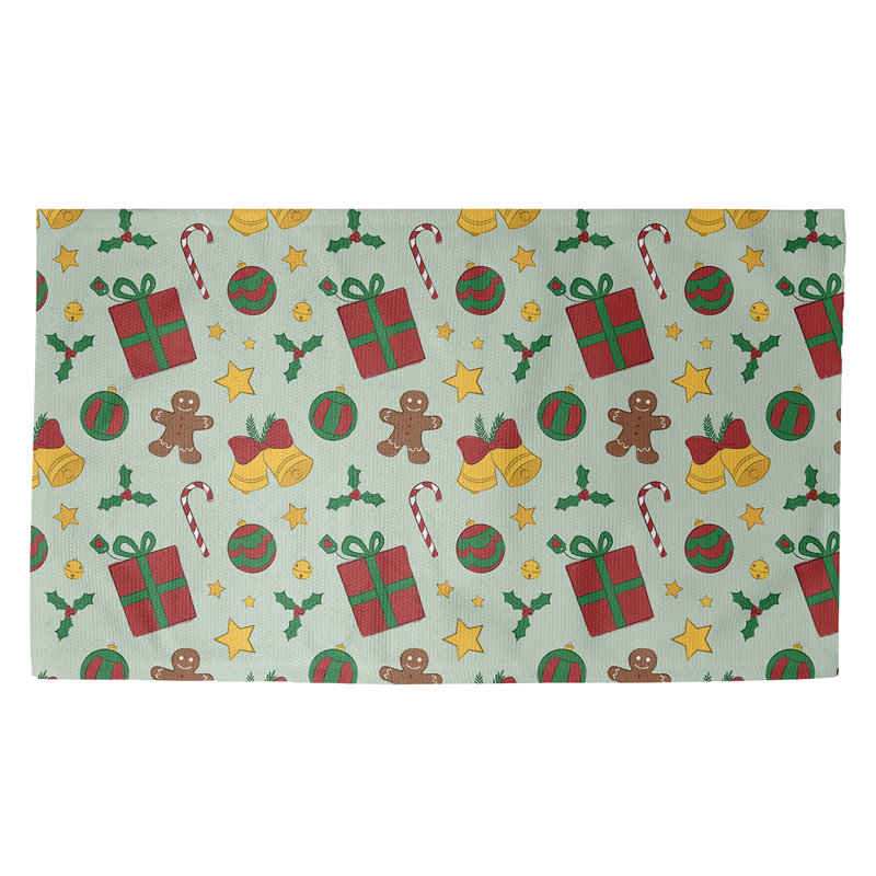 Tapis vert/rouge/jaune fait main, Rectangle 3 pi x 5 pi