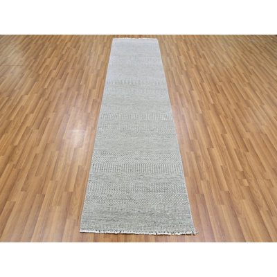 Juventino One-of-a-Kind 2'6" X 10'2" New Age Runner Wool Area Rug Gray