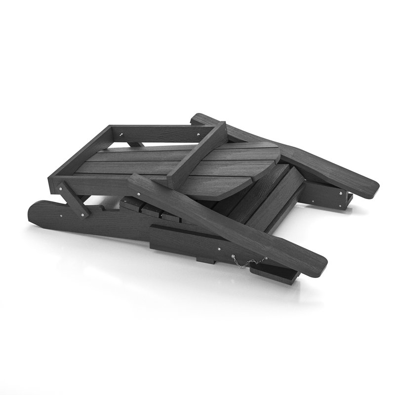 Chaise Adirondack pliante en plastique Hyginos, Noir