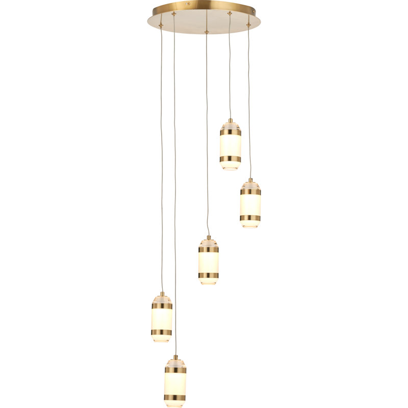 Bieger 5 - Light Gold LED Cluster Pendant