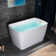 48'' x 27.5'' Freestanding Rectangular Bathtub with Integrated Seat, Non-Slip, for Small Spaces