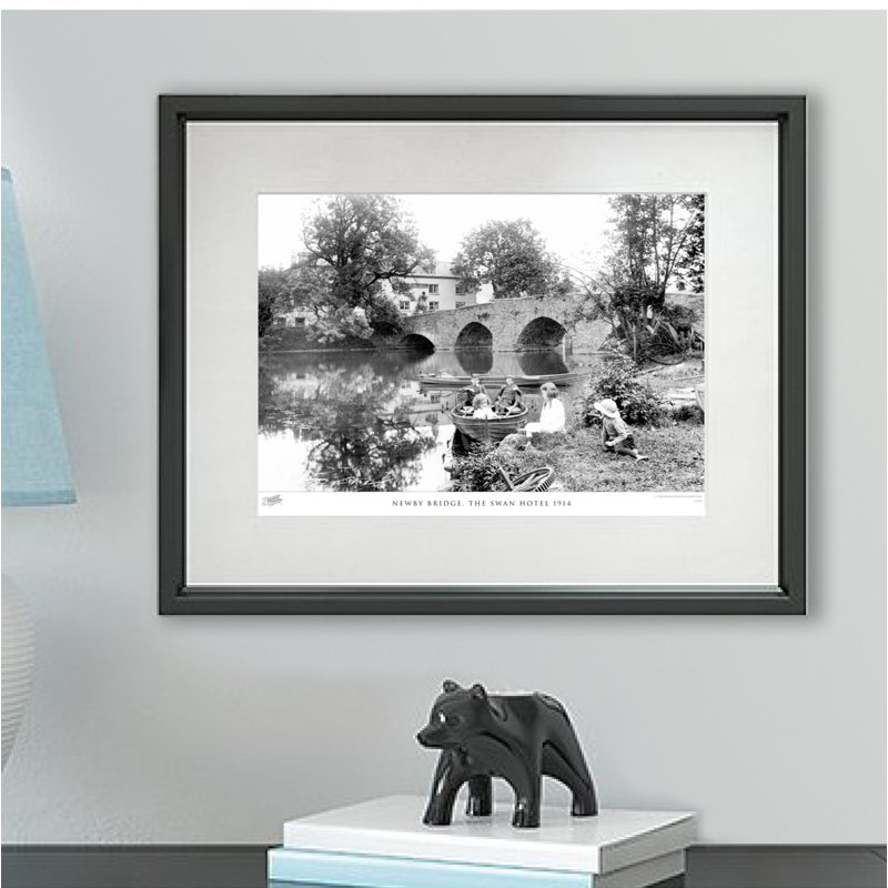 Newby Bridge, The Swan Hotel 1914 - Single Picture Frame Print, 40cm H x 50cm W x 2.3cm D