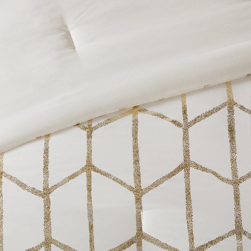 Blush and Gold Microfiber Full Bedspread Set