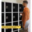 Casier à clés en acier à 4 portes 72 po x 12 po x 12 po à 4 niveaux - rangement pour employés, étudiants, salle de sport, lieu de travail - Comprend des crochets, une ventilation et un porte-carte - Assemblage facile-61911780