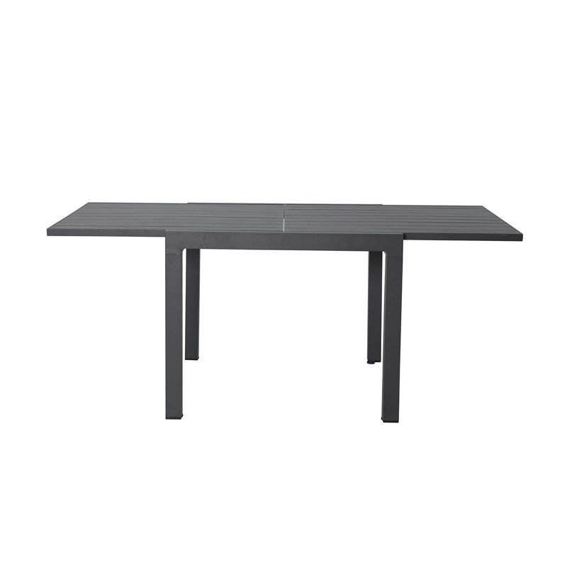Rectangular Metal Outdoor Dining Table , 70.8'' in. W 36.5'' in. D, Gray