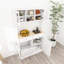Armoire de cuisine moderne blanche de 67,7 po avec 3 tablettes réglables, 2 tiroirs et un support à poubelle inclinable, pour grand meuble-lavabo de salle de bain, garde-robe de style artisanal