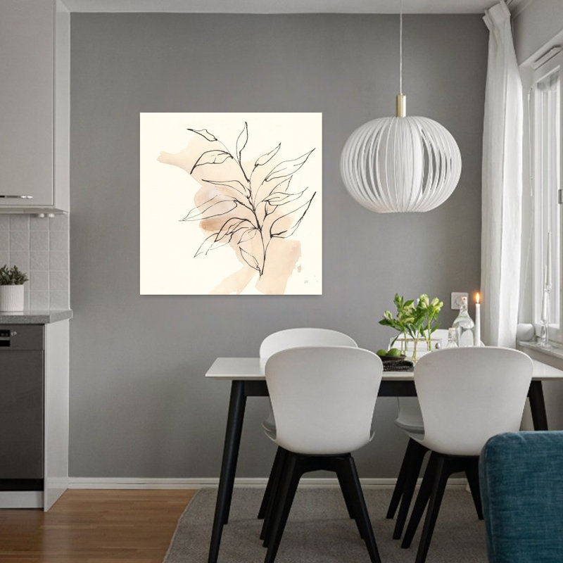Boho Botanical V, art abstrait contemporain de paysage végétal, H 32 po x l 32 po