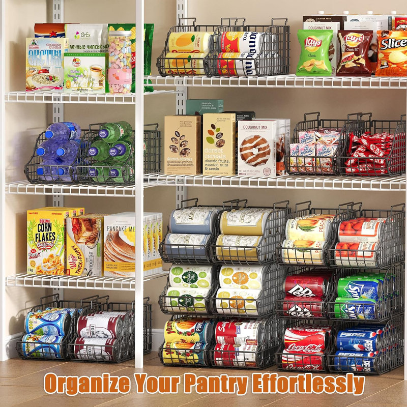 8 Pack Stackable Can Organizer for Pantry Cabinet Food Storage
