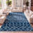 Keenon Moroccan Beni Souk Navy/Cream Rug-1900457516