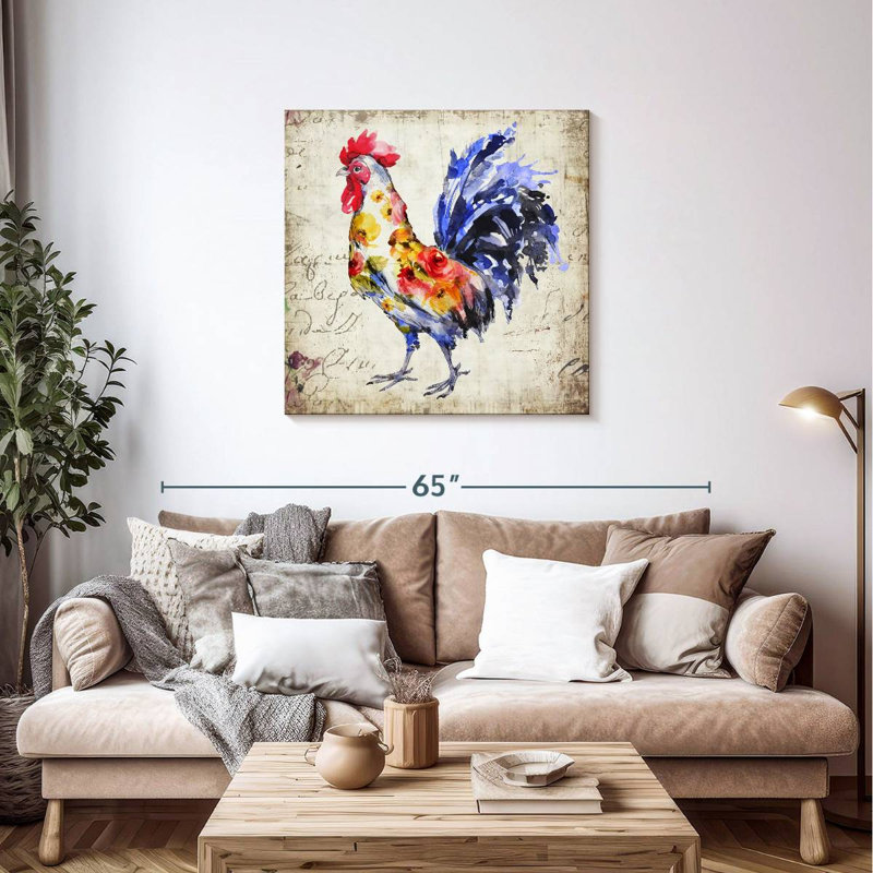 Coq floral Brampt, H 36 po x l 36 po