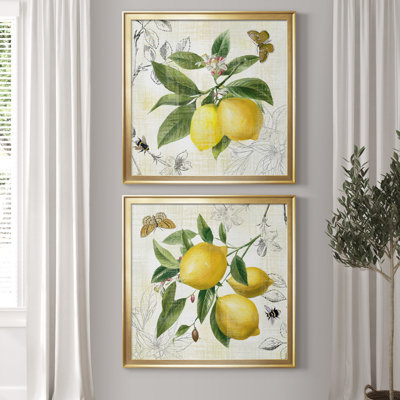 Linen Lemons I - ensemble de 2 impressions