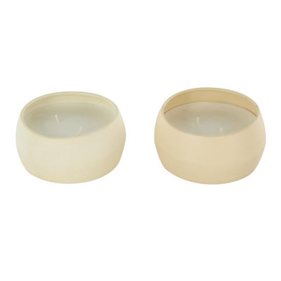 Ebern Designs Metal Fresh Cotton / White Tea & Ginger Scented Textured 9Oz 2 Wick Candle With Wax