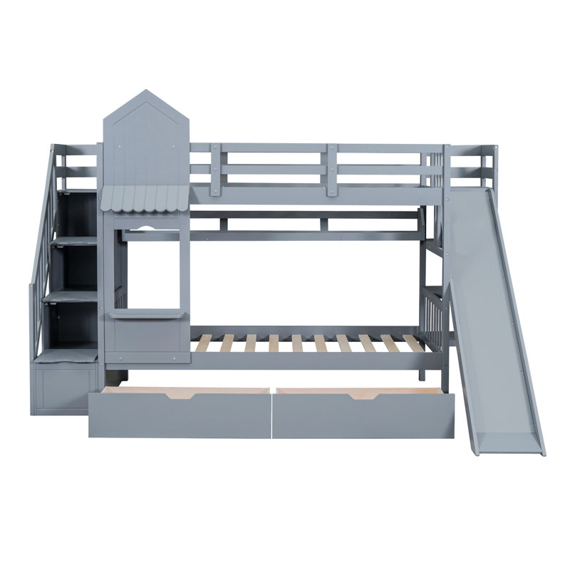 Lit plateforme Alessandria, Gris, Lit simple