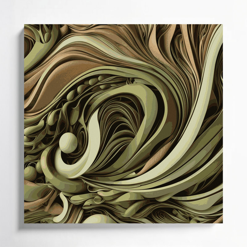 Art mural sur toile Biomorphic Abstraction 95, H 12 po x l 12 po