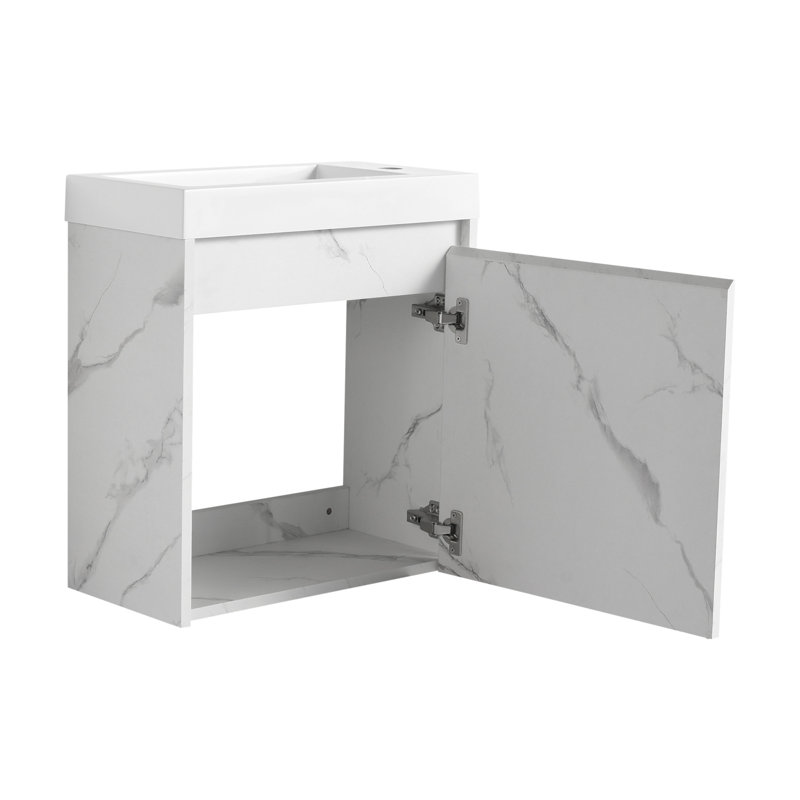 35 19.7'' Wall Mounted Single Bathroom Vanity Base Only, White