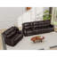Ensemble de salon moderne 3 pièces avec fauteuils inclinables rembourrés, porte-gobelets et rangements-2121986751