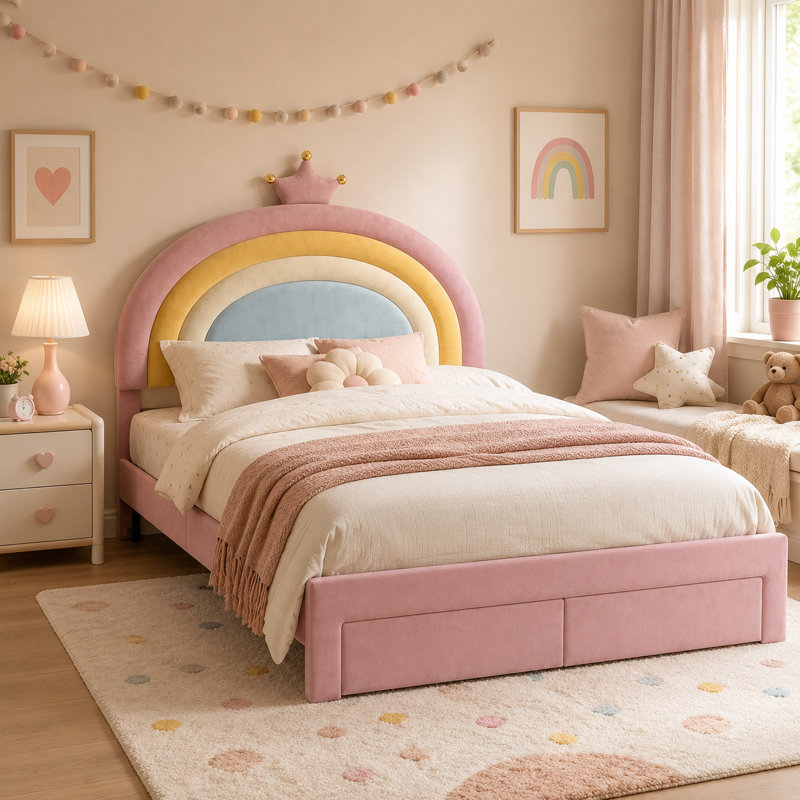 Upholstered Bed with 2 Drawer