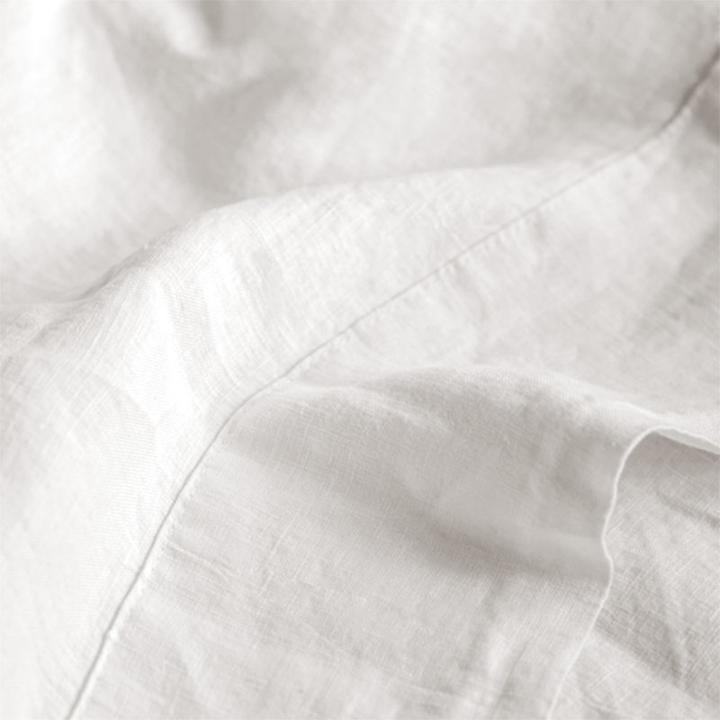 Ensemble de draps en lin Baloo Living, Ensemble de draps pour grand lit avec 3 pièces su, Blanc