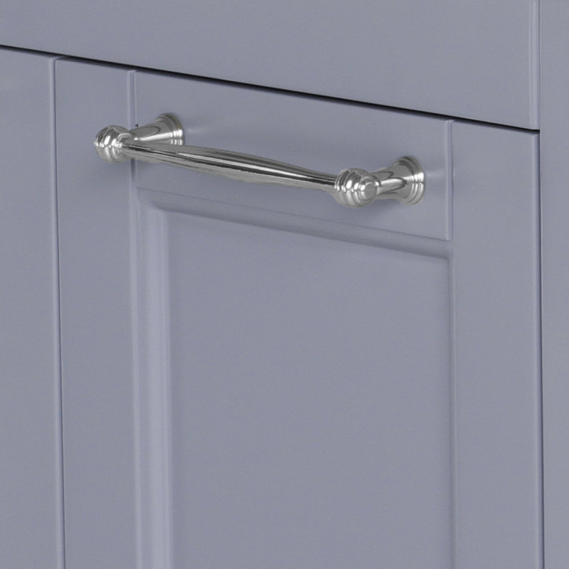 Meuble-lavabo simple 24 po avec plateau en céramique Lisa, gris