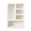 Armoire de rangement murale blanche moderne en MDF avec 5 compartiments, étagères murales autoportantes, idéale pour la chambre, le salon et le bureau.