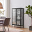 Natinal Metal & Fluted Glass Display Cabinet - Sleek Modern Design
